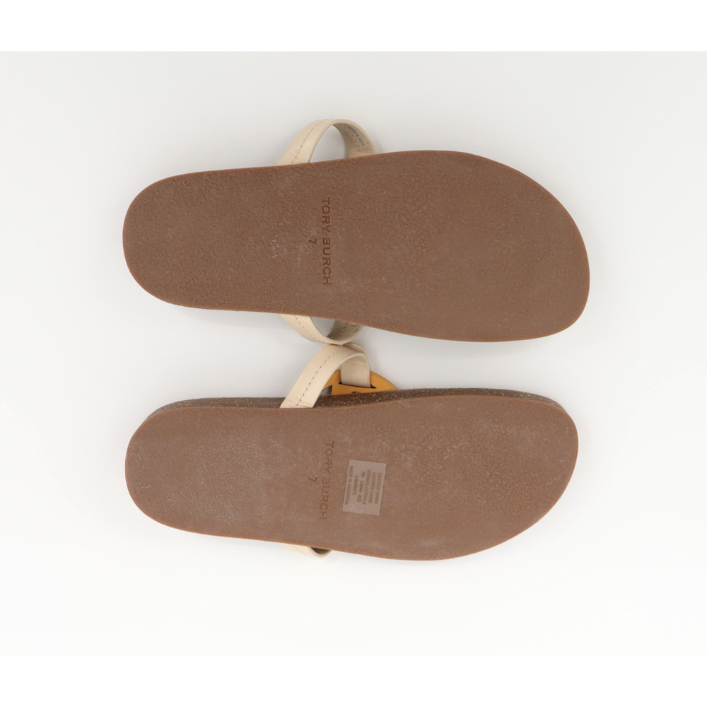 Tory Burch Women's Miller Cloud Sandal Leather Neutral Cork Summer Resort Sz 7 - Picture 6 of 9